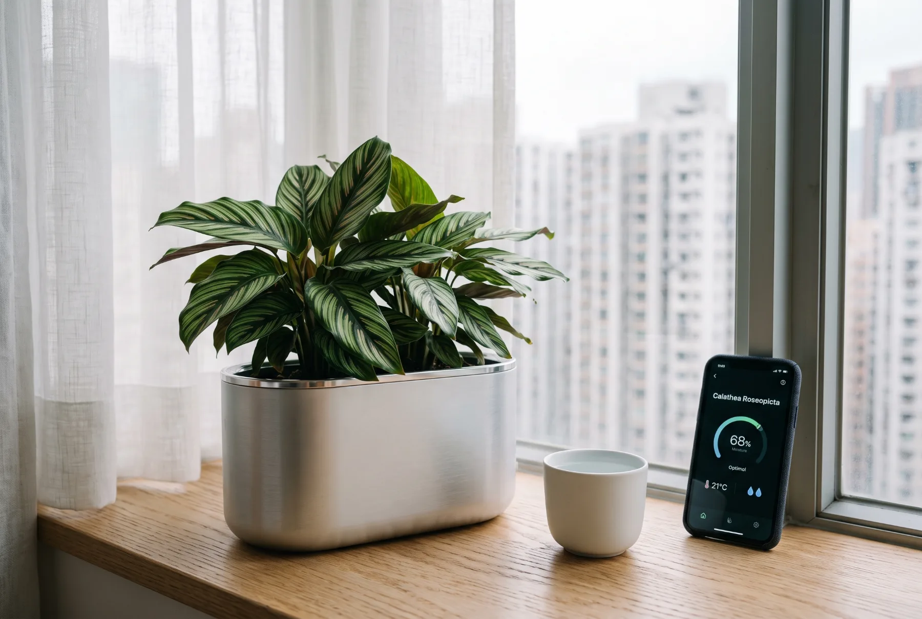 The smart eco plant pot at home (AI-generated concept visual)