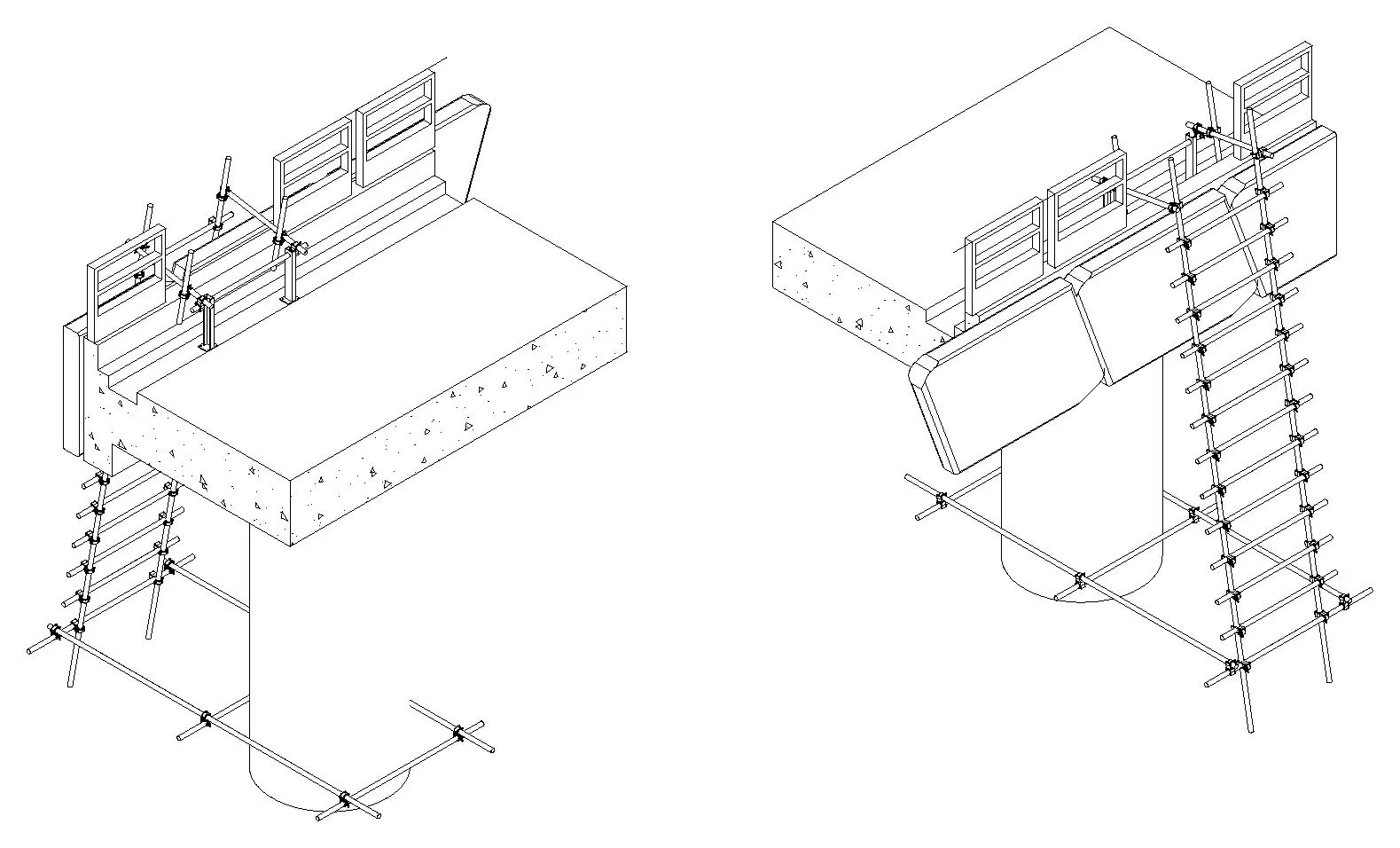 Temporary ladder frame · 臨時梯架